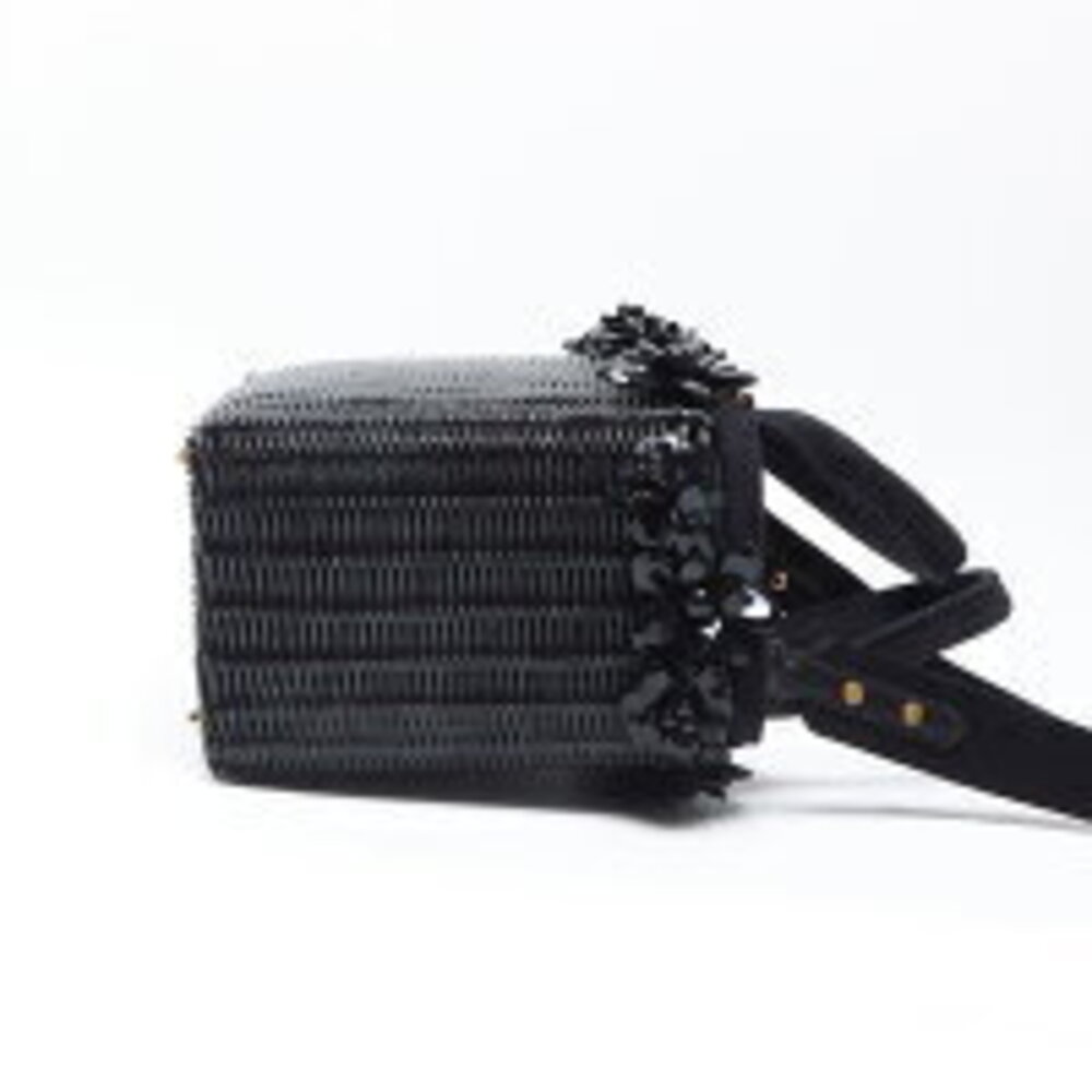 Prada Flower Basket Bag Handbag Black - Picture 5 of 13